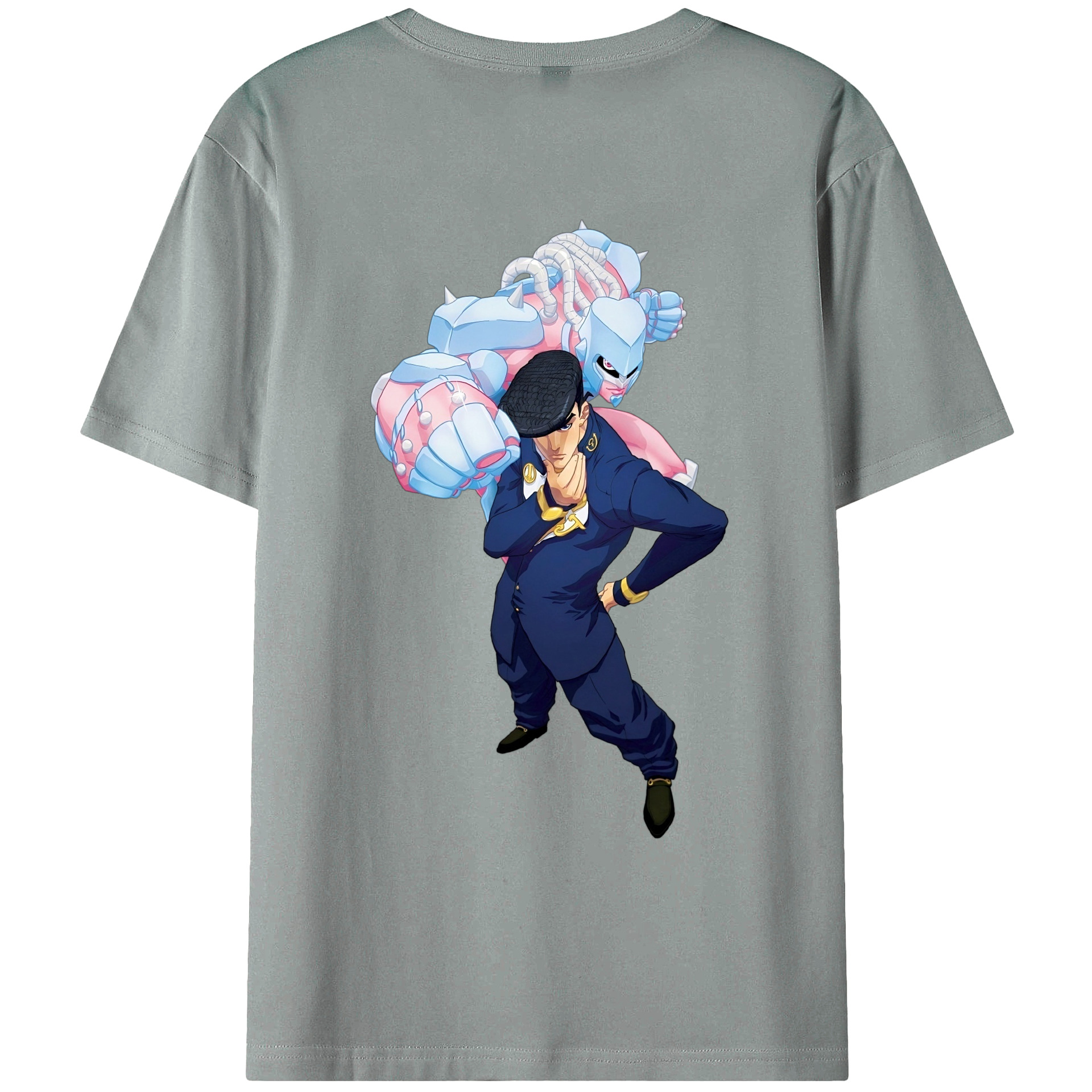 （画像用） ジョジョの奇妙な冒険 ひがしかた じょうすけ JoJo's Bizarre Adventure Higashikata Josuke 綿100％ メンズ半袖Tシャツ（バックプリント） 通気性